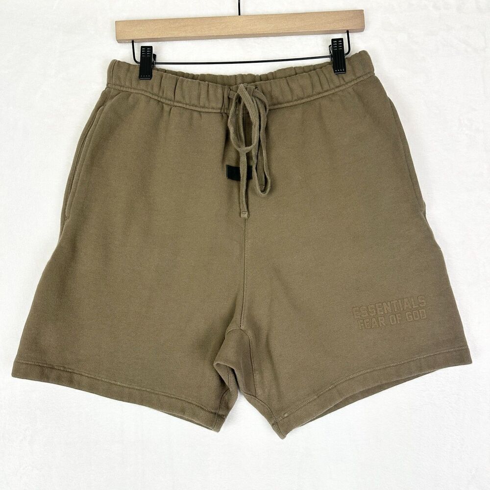 Essentials Fear Of God Soccer Fleece Shorts Mens Size Small Brown 6.5" Inseam